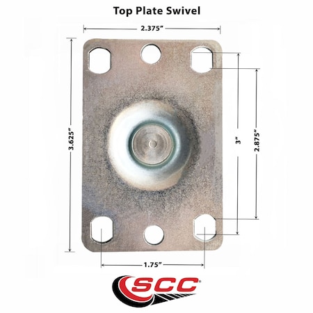 Service Caster 5 Inch Poly on Aluminum Swivel Caster Set with Ball Bearings and Brakes SCC SCC-20S520-PAB-TLB-4